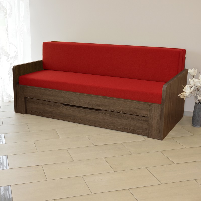 Levně Ahorn Duovita s područkami Rozměr: 90/170x200 cm, Barva lamina: Dub bílý, Rošt: Laťový