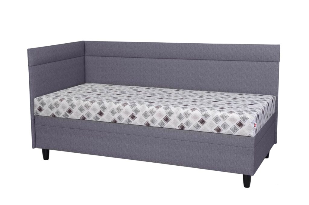 Levně Rohová čalouněná postel NEO s úložným prostorem a matrací Rozměr: 80x200 cm, Potahová látka: ALFA16
