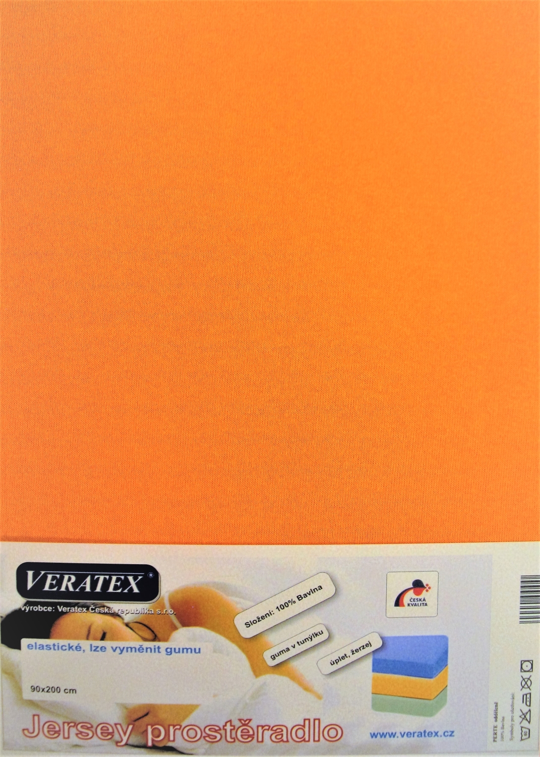 Levně veratex Jersey prostěradlo 80x220 cm (č.20-meruňková)