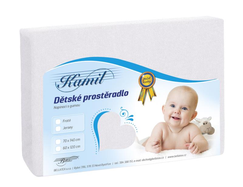 veratex Dětské jersey prostěradlo bílá 70x140 cm