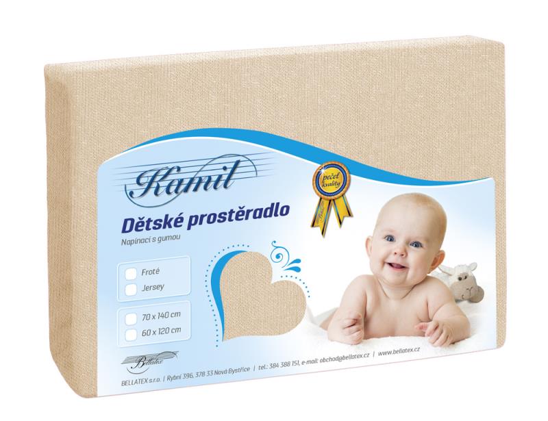 veratex Dětské jersey prostěradlo světle béžová 60x120 cm