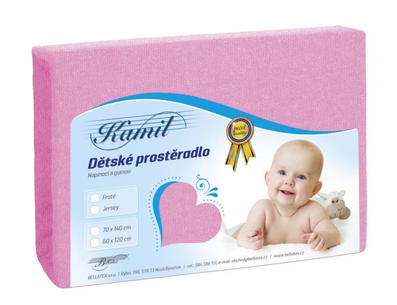 veratex Dětské jersey prostěradlo růžová 60x120 cm