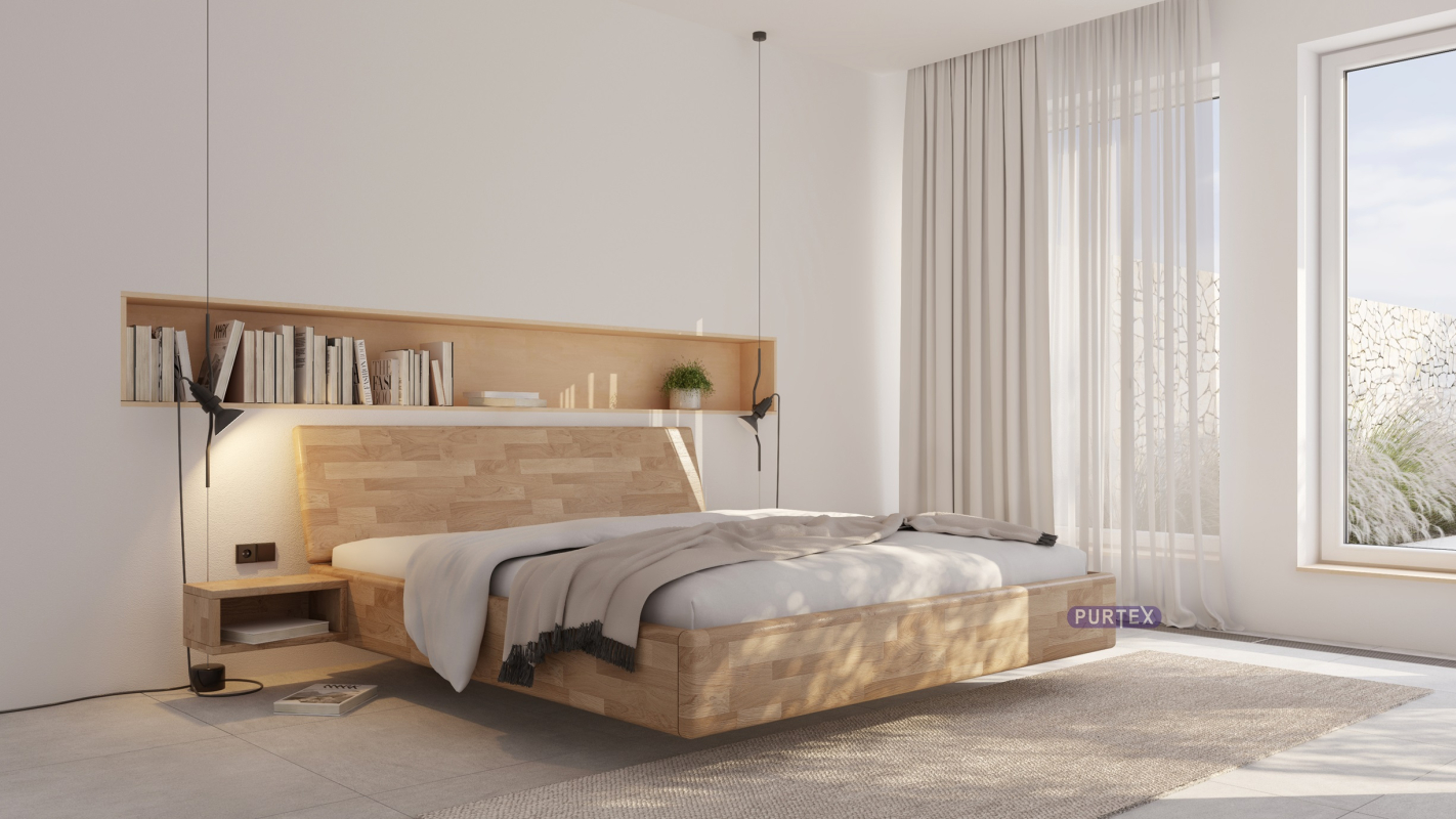 Levně Postel Purtex Sky New Rozměr: 160x200 cm, Materiál: Buk, Moření: Bílá