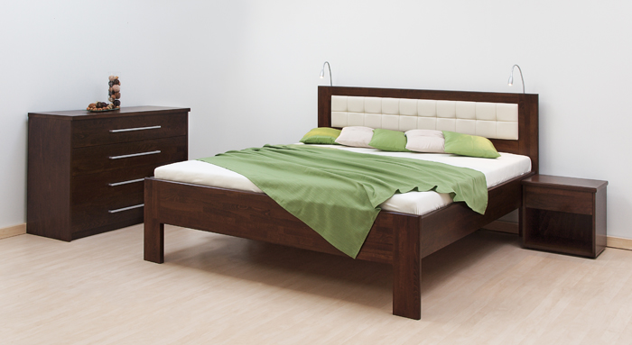 Levně Postel BMB Denerys STAR - IMITACE DŘEVA Rozměr: 140x200 cm, Dekor: olše, Provedení rohů: Rovné