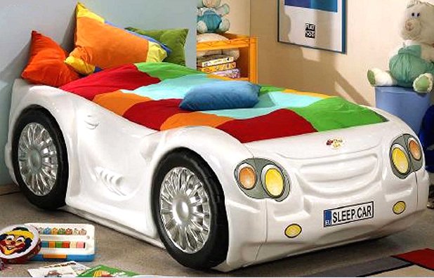 Levně Dětská postel auto Sleepcar bílá