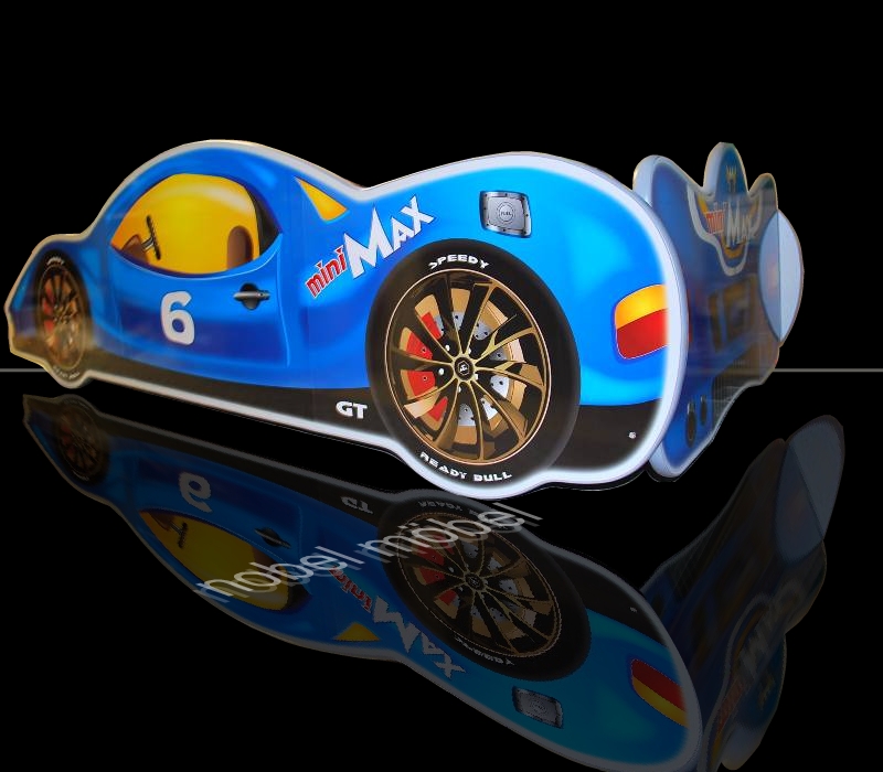 Dětská auto postel miniMax modrý (obrázek 3)