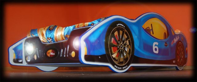 Dětská auto postel miniMax modrý (obrázek 4)