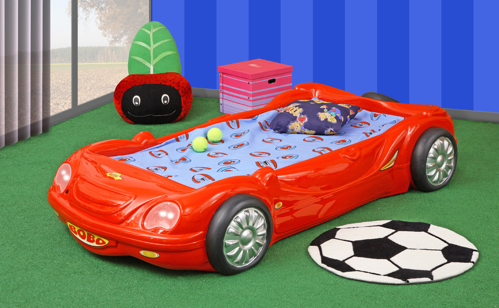 Levně Dětská auto postel BOBO červená