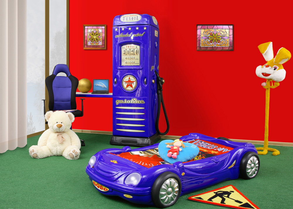 Levně Dětská auto postel BOBO modrá