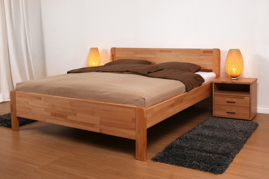 Postel BMB Sofi plus - Masivní Buk Rozměr: 90x200 cm, Provedení rohů: Rovné, Moření: 71 - Lak