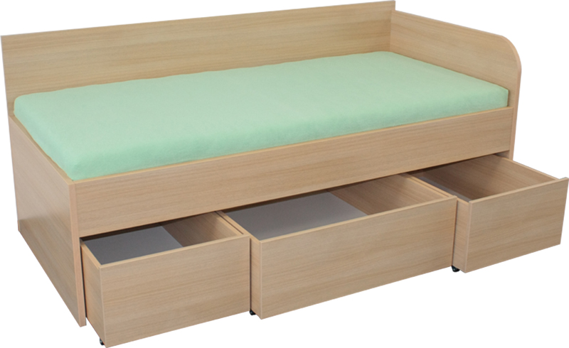 Levně Lermo Zvýšená postel z lamina EMA s úložným prostorem Rozměr: 120x200 cm, Dekor: antracit
