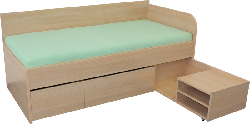 Levně Lermo Zvýšená postel z lamina INA s úložným prostorem Rozměr: 120x200 cm, Dekor: antracit