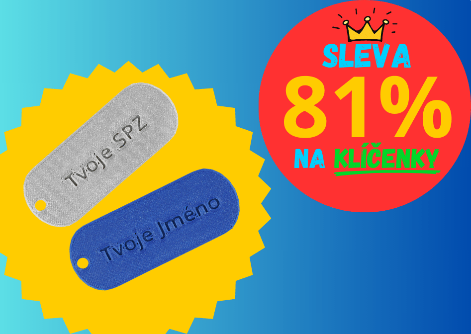 Unikátní sleva 81% na 3D tištěné klíčenky!