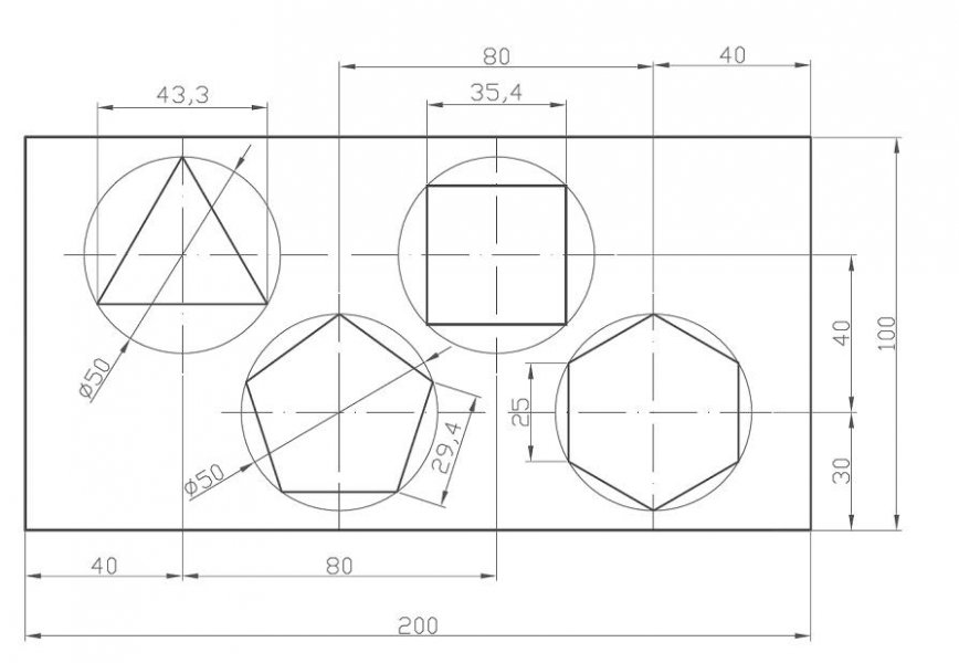 Technický výkres 3D modelu organizéru s rozměry a geometrickými tvary pro následný 3D tisk