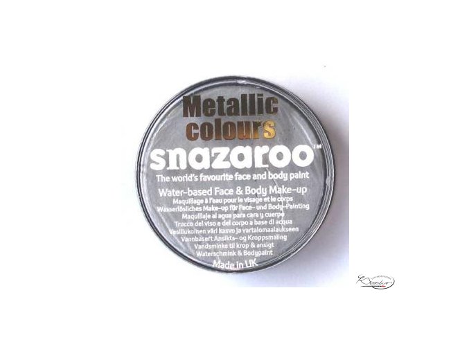 Barva na obličej Snazaroo 18ml - 766 Metalická stříbrná