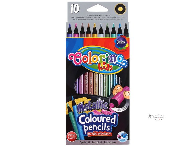 Pastelky Colorino Metalické 10