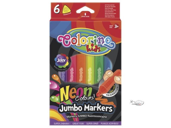 Popisovač Neonový Jumbo Colorino 6ks