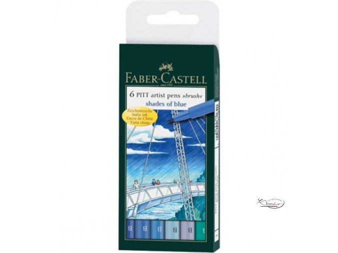 Brush artist pens 6 Pitt - Shades of blue