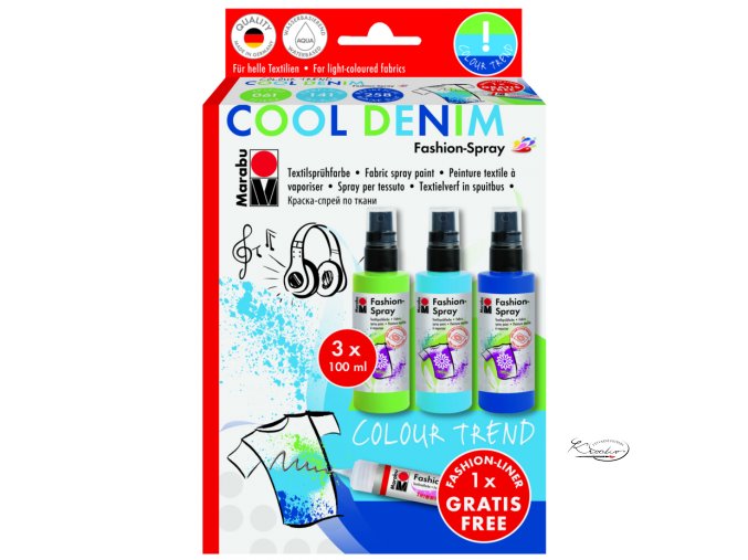 Barvy na textil Sada Fashion Spray Cool Denim