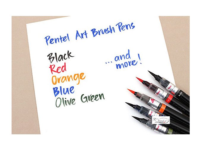 Pentel popisovač štětečkový - Arts Color Brush - červený