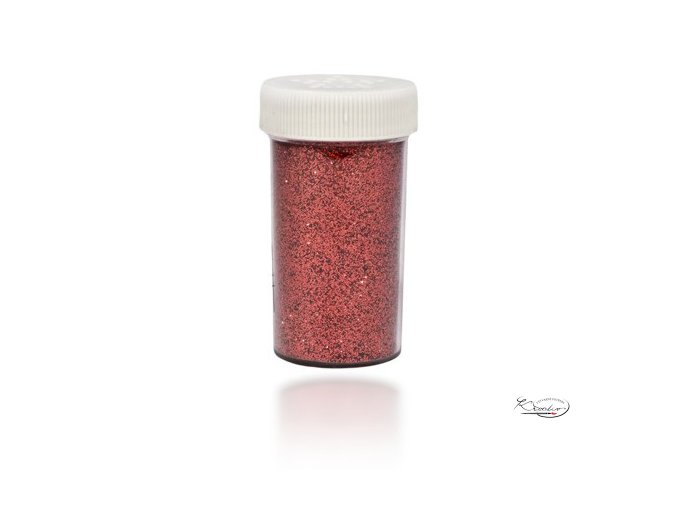 Glitterový pudr 20g - červený