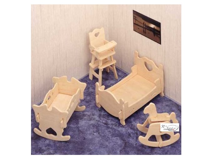 Dřevěná skládačka 3D puzzle - Dětský pokoj