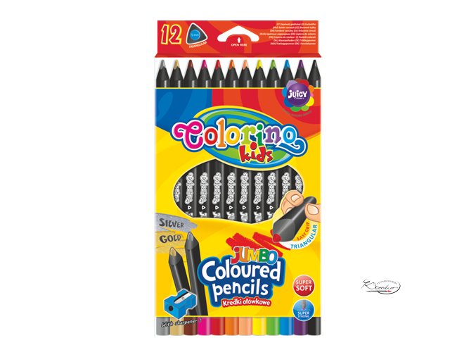 Pastelky Colorino trojhranné 12 + ořezávátko