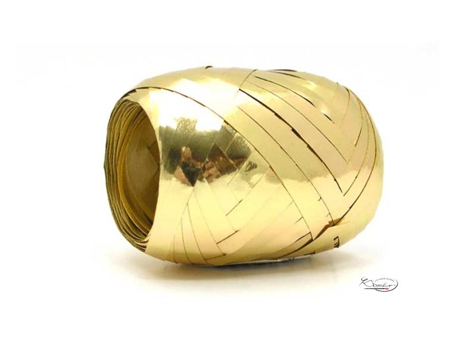 Stuha vázací metal 5mm/20m - zlatá