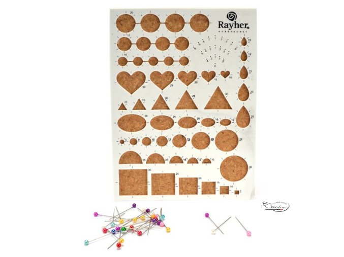 Quillingová šablona s korkovou podložkou