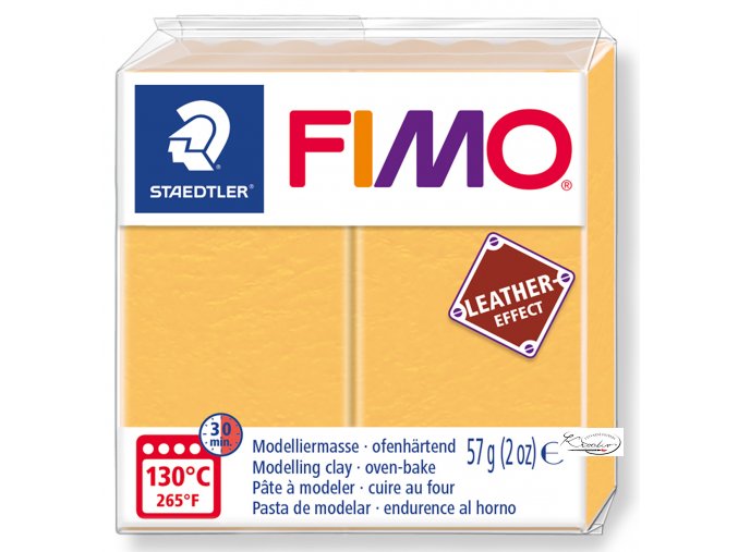 Fimo Effect Leather - 109 šafránová žlutá