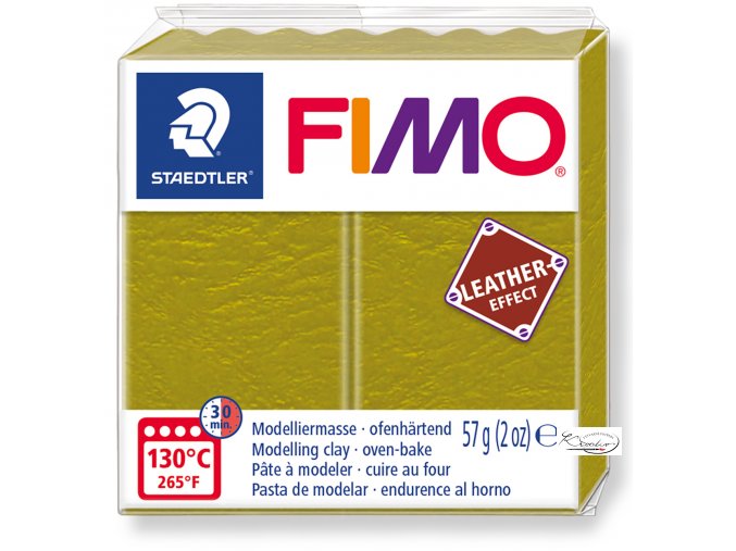 Fimo Effect Leather - 519 olivová