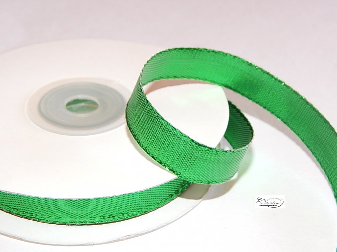 Stuha metalická 25 mm / 2 m - zelená