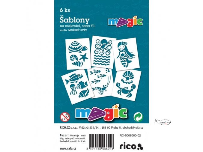 Magic papírové šablony sada Y1 - Mořský svět