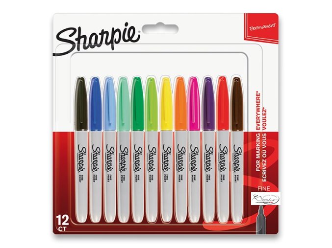 Permanentní popisovače sada SHARPIE TWIN TIP 12