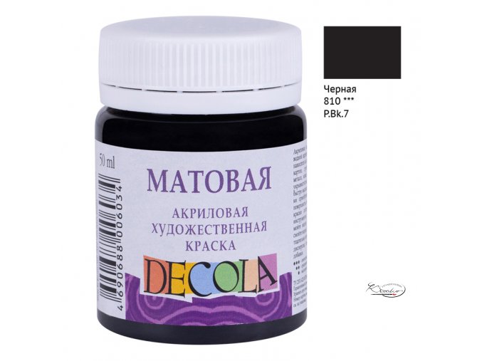 Akrylová barva Decola Matt 50 ml - černá