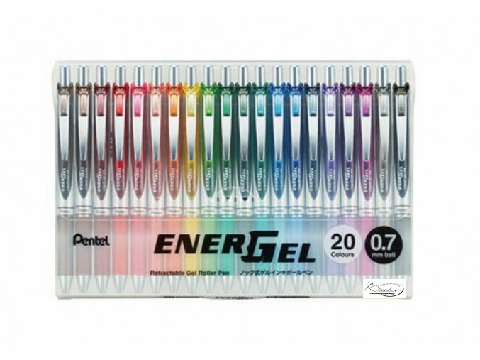 Pentel EnerGel BL77 Gelový Roller 0,7 mm - sada 20 barevs l1600