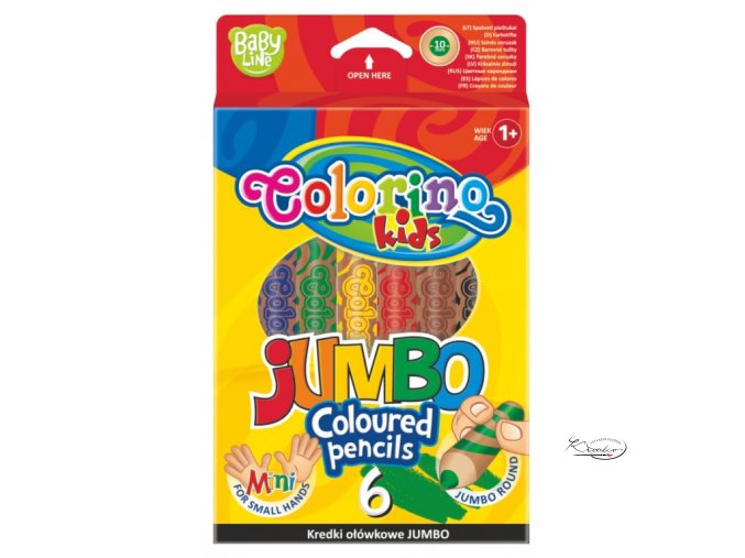Pastelky Colorino kulaté Jumbo Baby Line 6 ks + ořezávátko