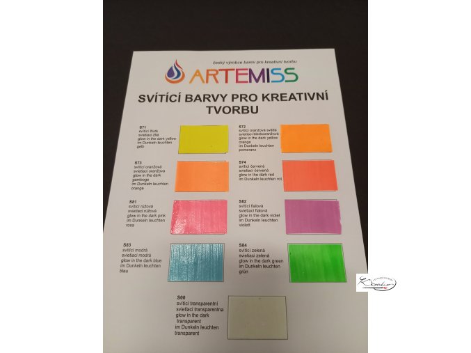 Svítící univerzální barva ArteMiss 40g