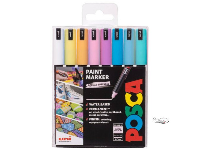 Sada akrylových popisovačů POSCA pastelové barvy 8 ks - 0,7 mm
