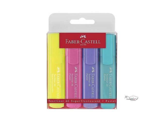 Zvýrazňovače Faber-Castell pastelové - 4 ks