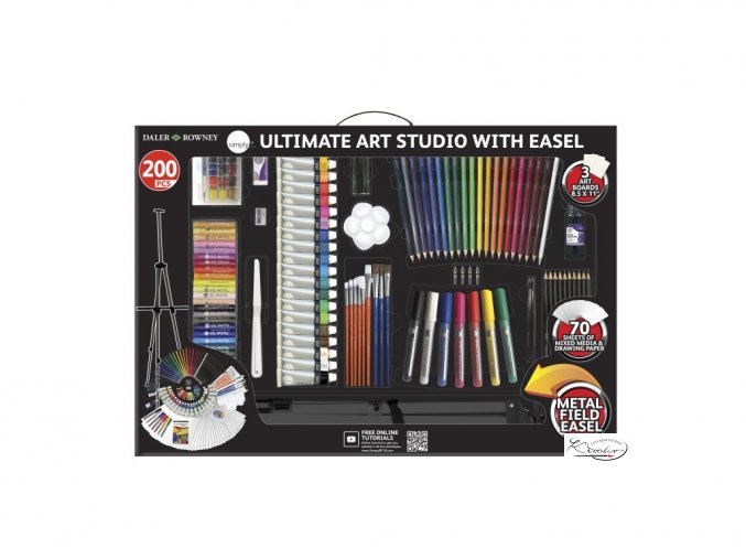 Velká výtvarná sada Daler-Rowney - Art Easel Studio Set - 200 ks