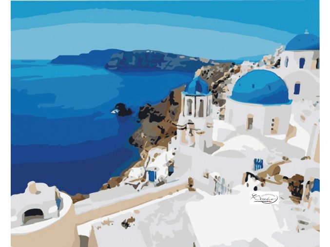 Malování podle čísel na rámu 40 x 50 cm - Santorini