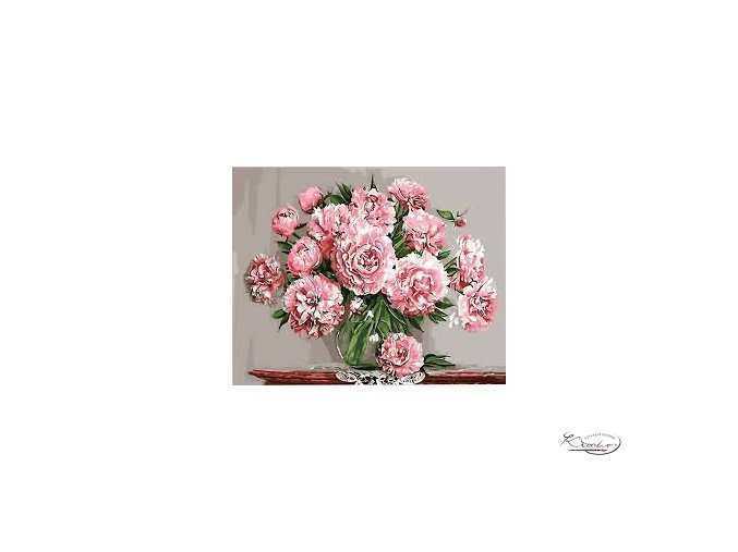 Malování podle čísel na rámu 40 x 50 cm - Růžová kyticestažený soubor