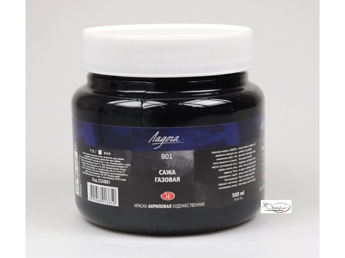Akrylová barva Ladoga 500 ml - černá lampová
