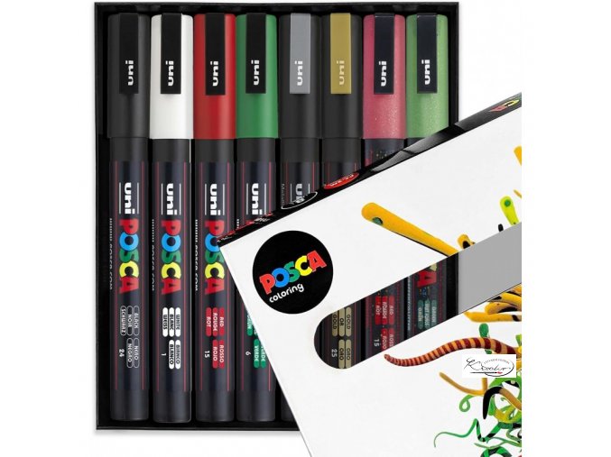Sada akrylových popisovačů Posca 8 - mix vánočních barev