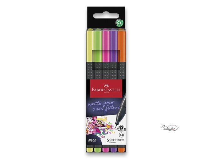 Fineliner Faber-Castell Grip - 5 barev, neon