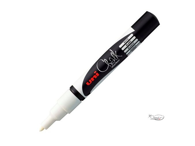 Křídový popisovač UNI s tenkým hrotem 0,9 - 1,3 mm - bílý