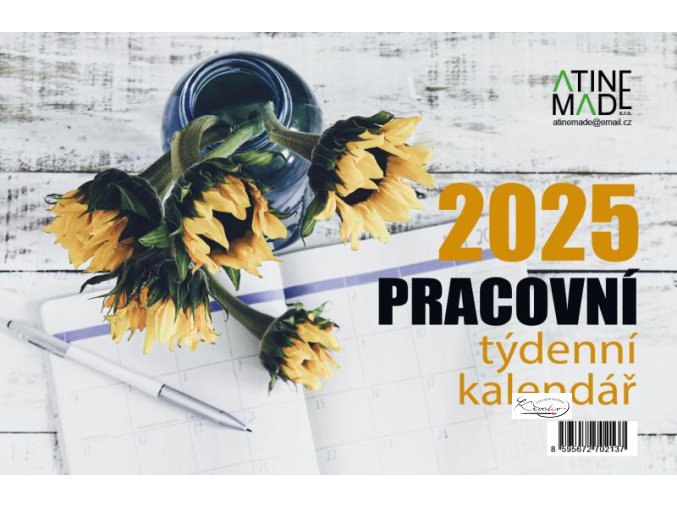 Kalendář 2025 Pracovní velký, stolní, týdenní, 225 x 150 mm