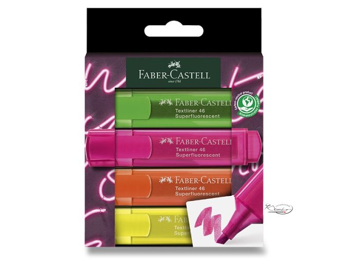 Zvýrazňovač Faber-Castell Textliner 46 Neon - sada 4 barev