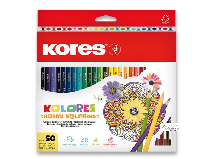 Pastelky Kores Kolores Mandalas - 50 barev